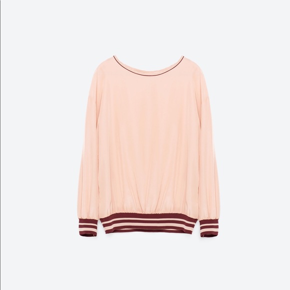 Zara Contrasting Rib Top - Picture 5 of 7